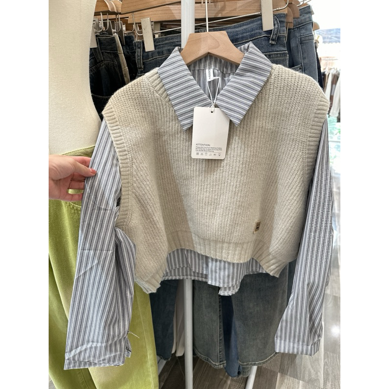 Set áo sơmi + gile new