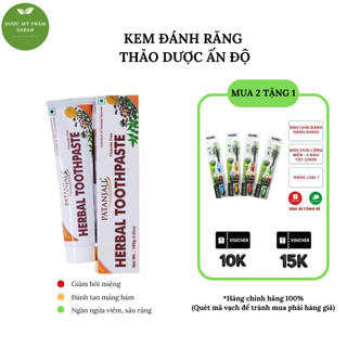 Kem đánh răng thảo dược ấn độ - patanjali herbal toothpaste cream 100g
