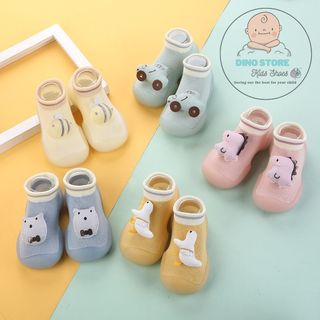 Giày bún tập đi, giày tập đi bé trai bé gái, Dino,vải cotton co giãn, mềm mại, họa tiết đa dạng, chống trơn trượt