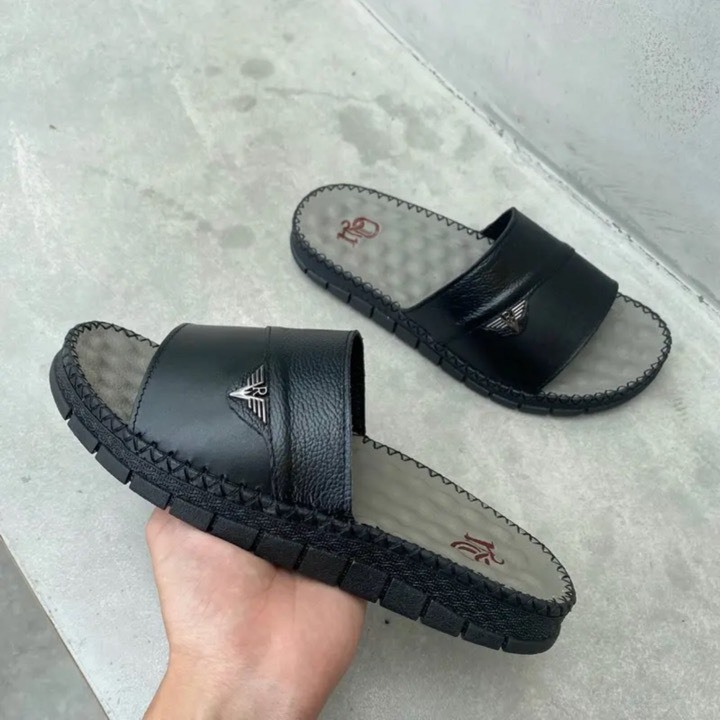 Dép da nam chất liệu da bò cao cấp phong cách trẻ trung năng động AQ099