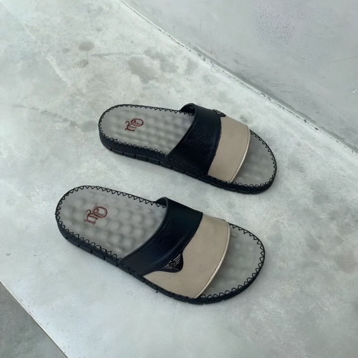 Dép da nam chất liệu da bò cao cấp phong cách trẻ trung năng động AQ099