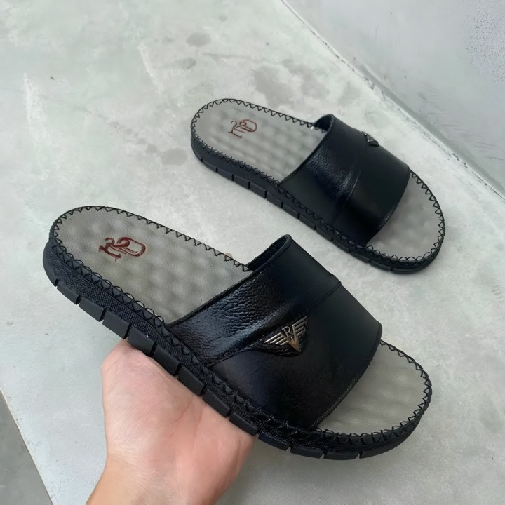 Dép da nam chất liệu da bò cao cấp phong cách trẻ trung năng động AQ099