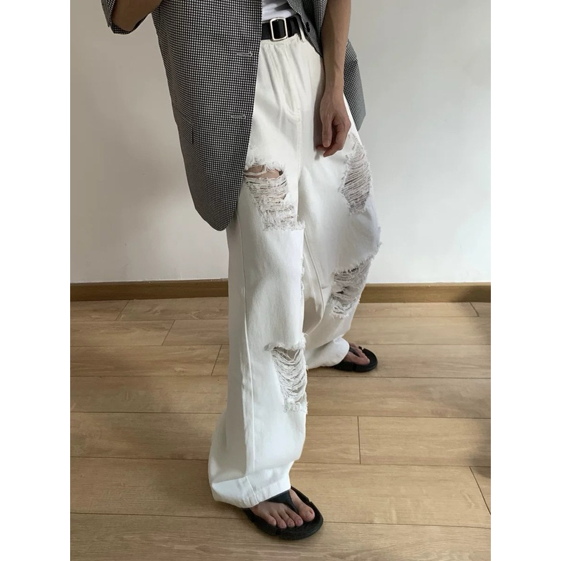 QUẦN TRẮNG RÁCH UNISEX