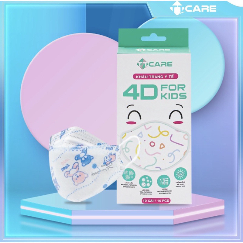 Khẩu trang cho bé cao cấp hãng TT Care 4D for kids