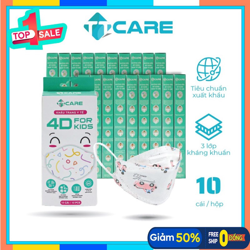 Khẩu trang cho bé cao cấp hãng TT Care 4D for kids