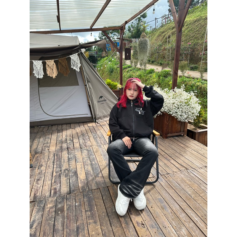 Hoodie Zip-MOM SAYS I'M COOL- Basic form Boxy