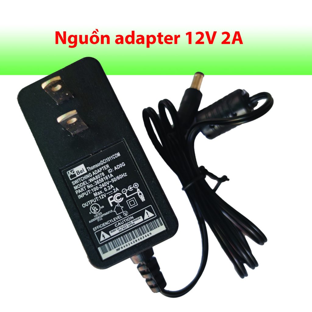 Nguồn Adapter 12V 2A công suất thật trên 1.9a