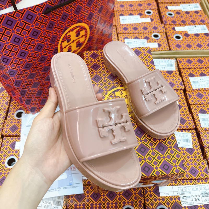 Guốc TO- RY BUR€H Nhựa Fullbox + Túi Giấy