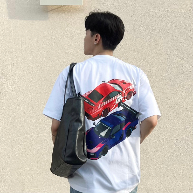 Áo thun LittleCar unisex form rộng cổ tròn 100% cotton