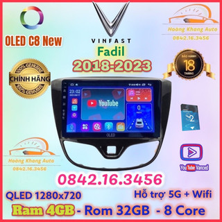 Màn hình android OLED C8 New theo xe Fadil 2018 - 2023, 9 icnh + 10 inch kèm dưỡng và jack nguồn zin theo xe