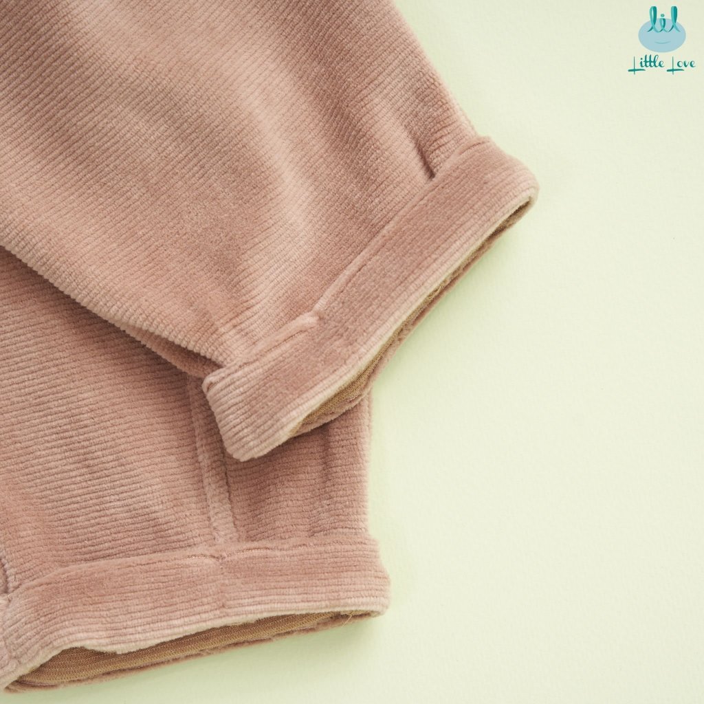 Lil- Quần nỉ nhung dày thiết kế gập gấu cho bé