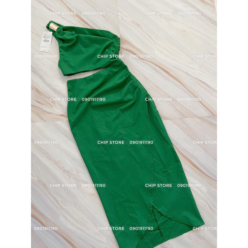 VÁY CUT OUT XẺ XUẤT ÂU SANG CHẢNH VẢI THÔ HÀNG CHUẨN