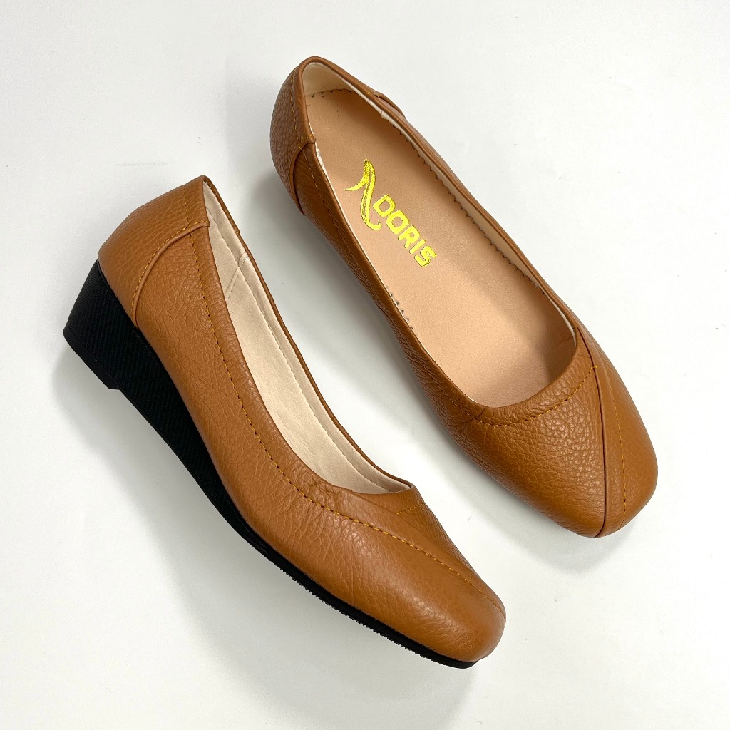 Giày Búp Bê Đế Xuồng da thật 3cm mũi vuông 304- FOMR CHUẨN- CÓ BẢO HÀNH.