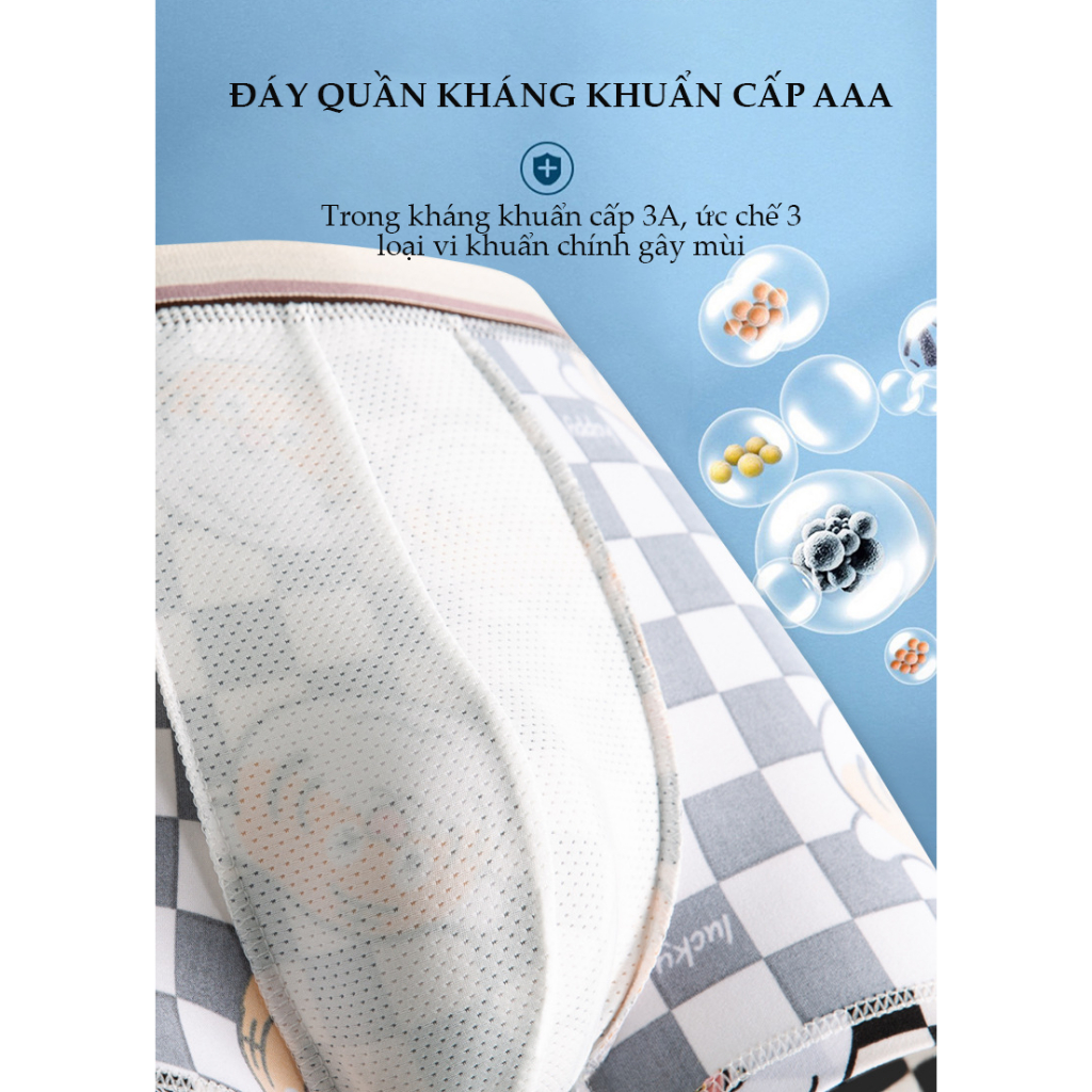 Hộp 3 Quần Sịp Đùi Nam Dễ Thương - Boxer Nam Thun Cotton Cap Cấp