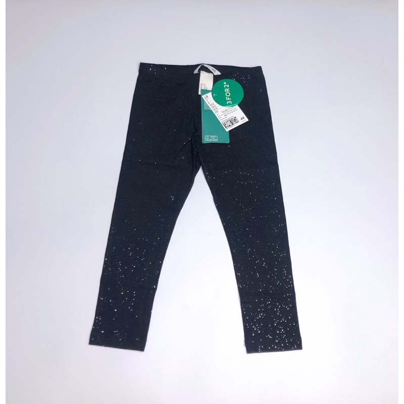 Quần legging đen nhũ hm dư xịn cho bé