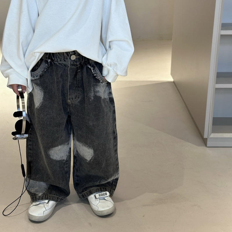 QUẦN JEAN MÀU GHI TỐI LOANG TRÒN CHO BÉ TRAI BÉ GÁI