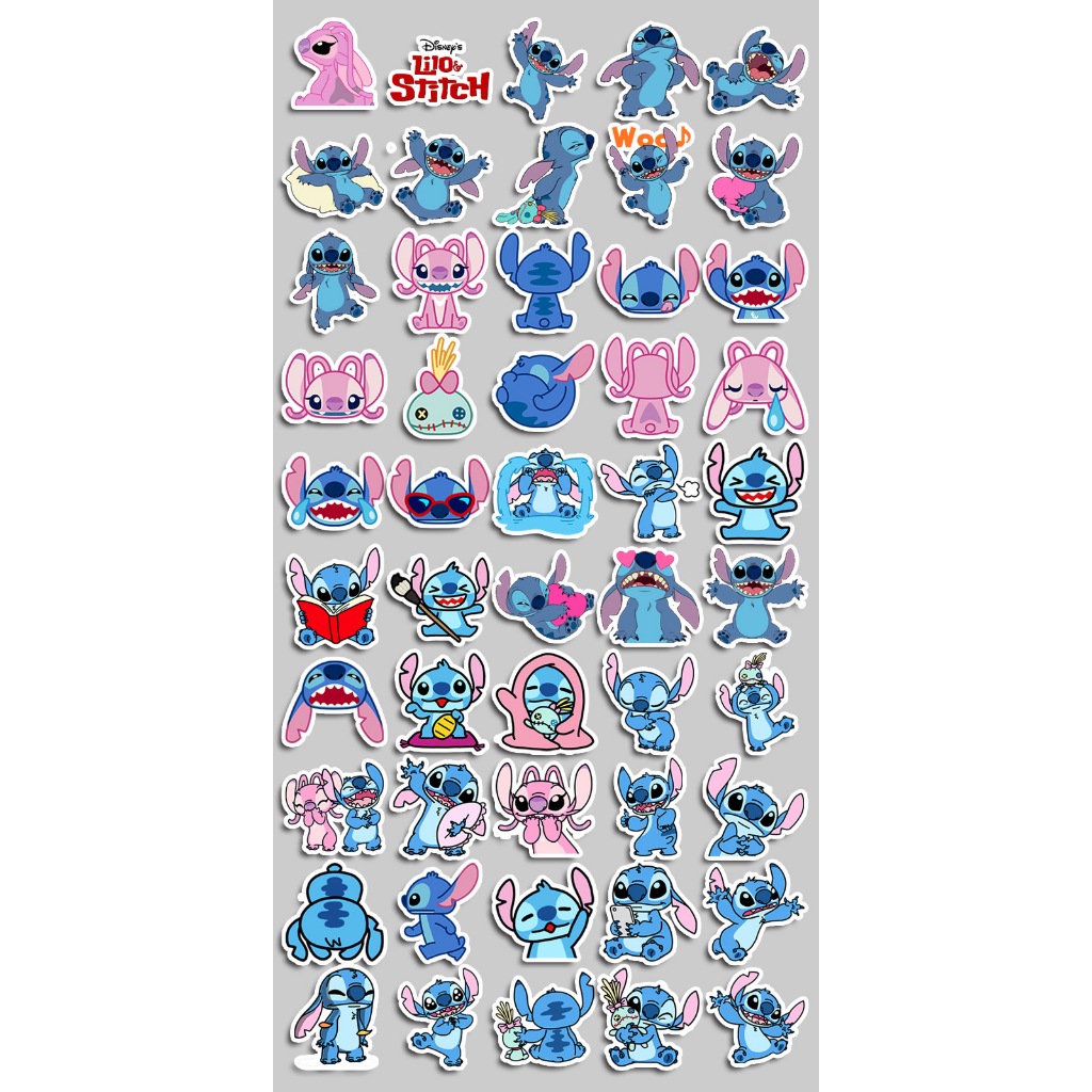 Set 50 sticker Stitch Angel chống thấm nước