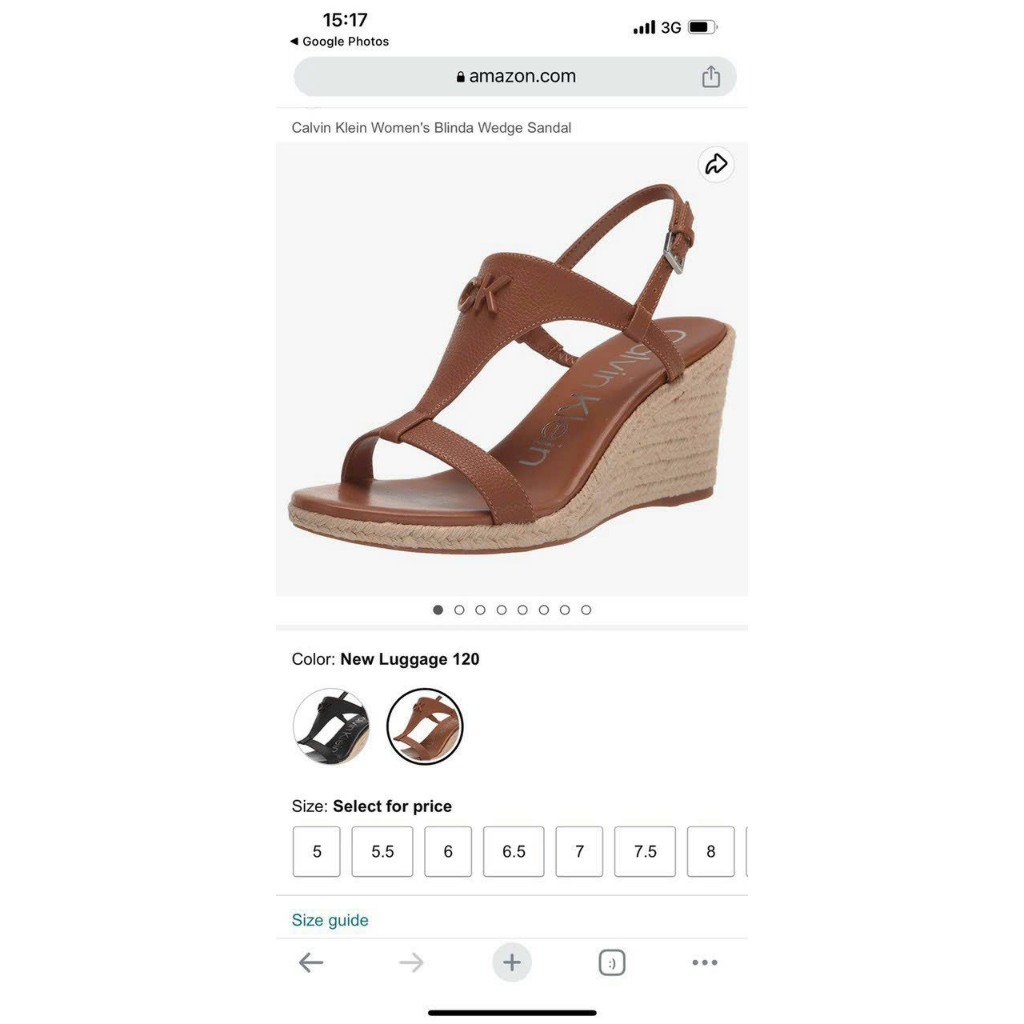 Sandal đế xuồng CK Calvin Klein Women's Blinda Wedge Sandal đế 9 phân, mũi 2 phân