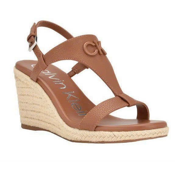 Sandal đế xuồng CK Calvin Klein Women's Blinda Wedge Sandal đế 9 phân, mũi 2 phân