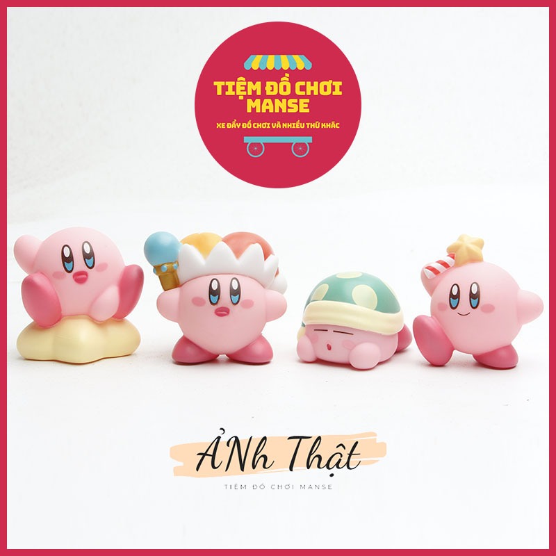 Set Mô hình 8 Kirby Star dễ thương, trang trí bàn làm việc