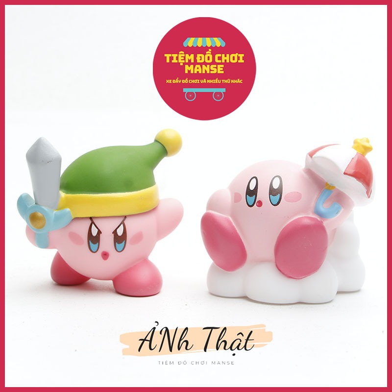 Set Mô hình 8 Kirby Star dễ thương, trang trí bàn làm việc