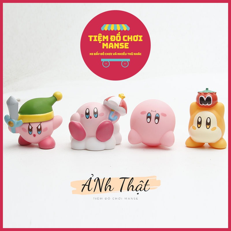 Set Mô hình 8 Kirby Star dễ thương, trang trí bàn làm việc