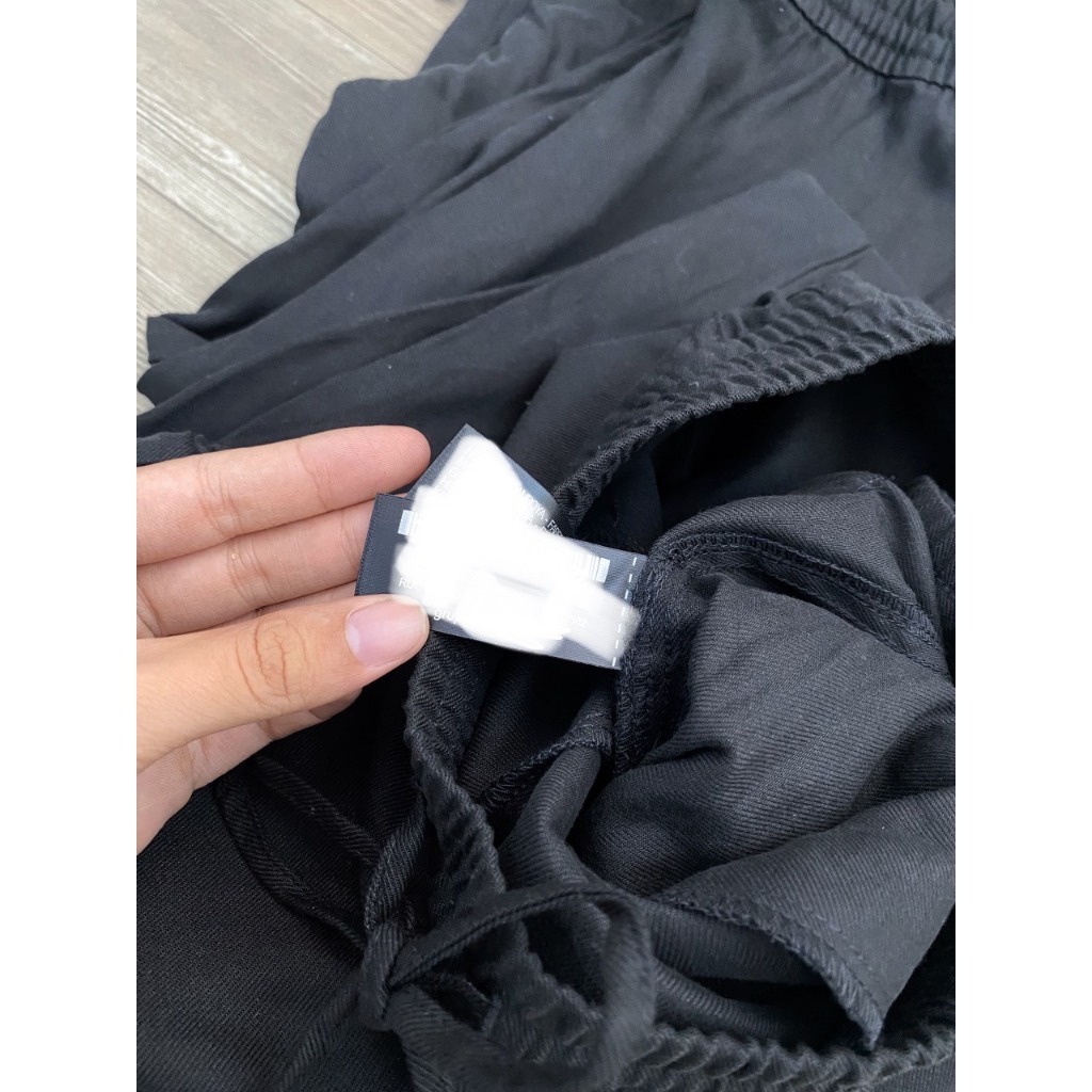 Quần linen đũi lưng thun suông dài