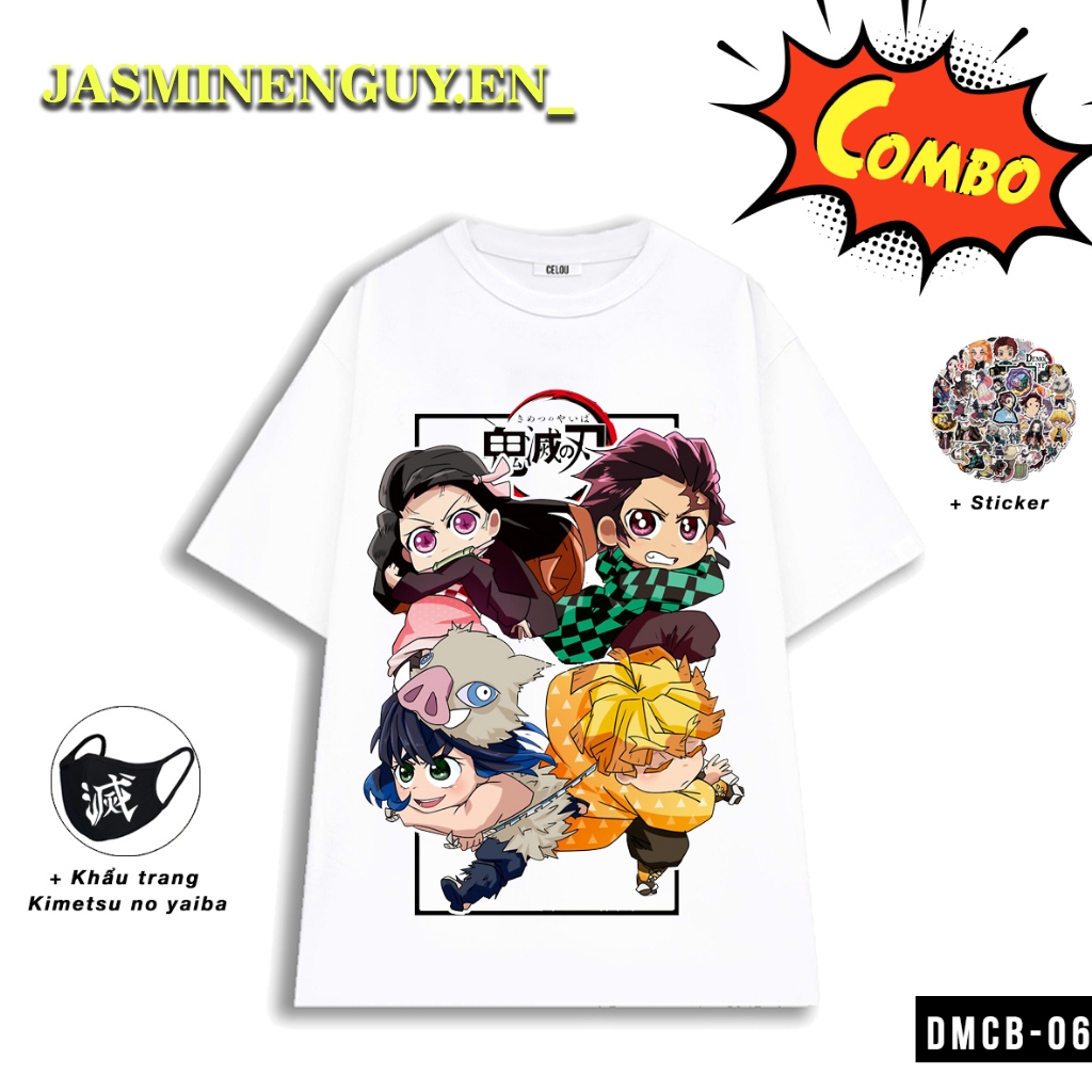 Áo phông - Áo thun HÀ NỘI |Áo thun Kimetsu no yaiba, áo thun anime in hình Demon Slayer Tanjiro Zenitsu Nezuko Inosuke