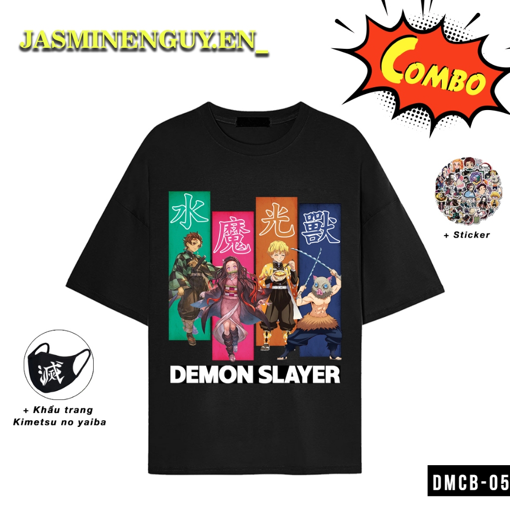 Áo phông - Áo thun HÀ NỘI |Áo thun Kimetsu no yaiba, áo thun anime in hình Demon Slayer Tanjiro Zenitsu Nezuko Inosuke