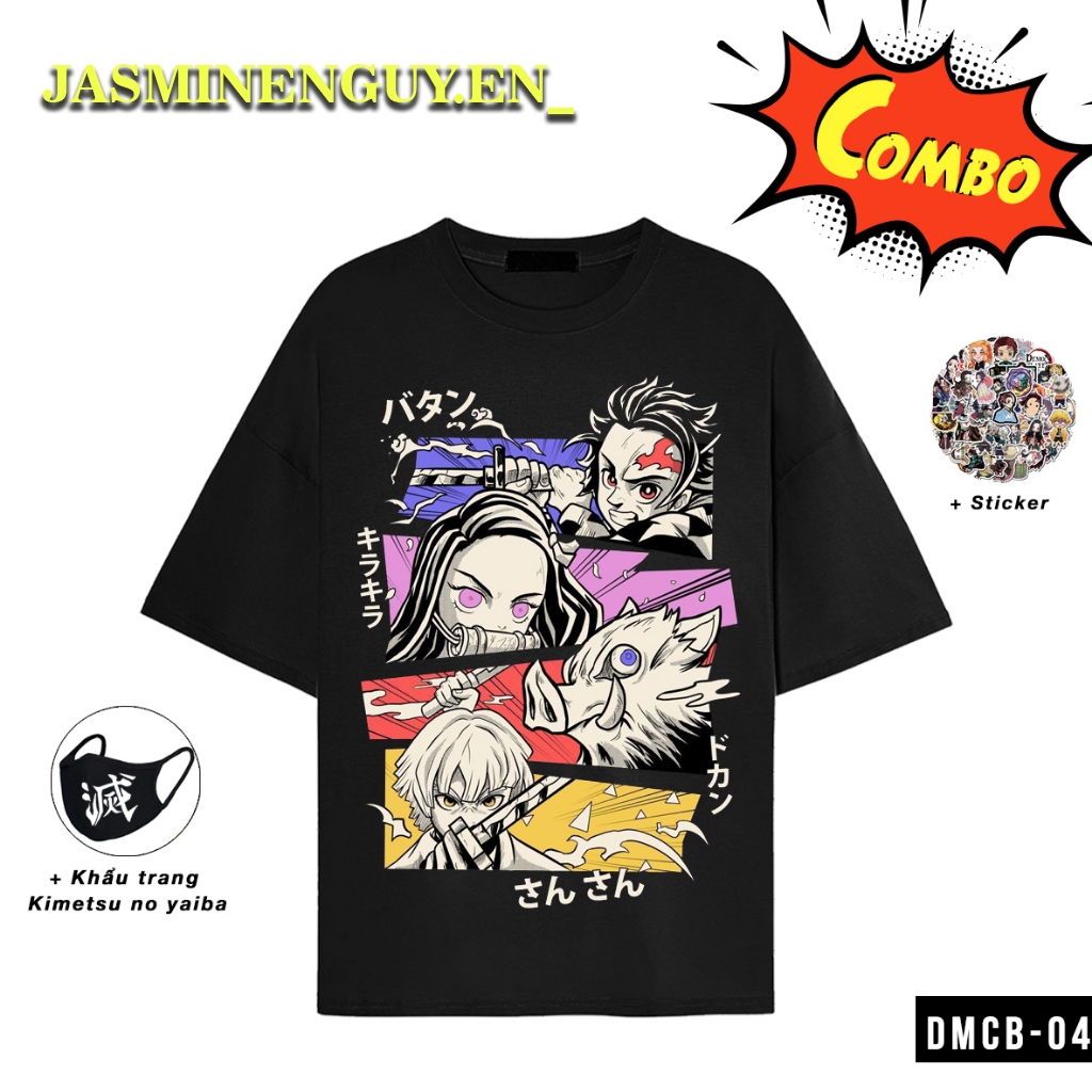 Áo phông - Áo thun HÀ NỘI |Áo thun Kimetsu no yaiba, áo thun anime in hình Demon Slayer Tanjiro Zenitsu Nezuko Inosuke