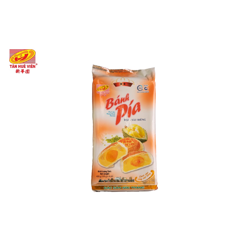 Bánh pía đậu xanh sầu riêng trứng 2 sao (400g) Tân Huê Viên