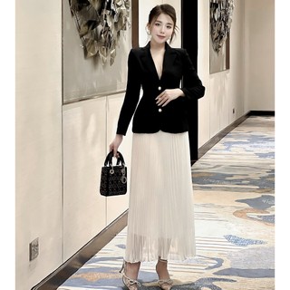 Set Vest Nữ Thiết Kế MAY I54 Màu Đen Trắng – Set Váy Vest Thiết Kế Sang Trọng Chuẩn MAY