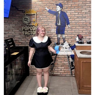 ĐẦM NGẮN FORM A PHỐI REN CỔ TRẮNG [TNT SHOP BIGSIZE 60KG 90KG]