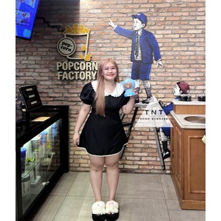 ĐẦM NGẮN FORM A PHỐI REN CỔ TRẮNG [TNT SHOP BIGSIZE 60KG 90KG]