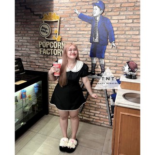 ĐẦM NGẮN FORM A PHỐI REN CỔ TRẮNG [TNT SHOP BIGSIZE 60KG 90KG]