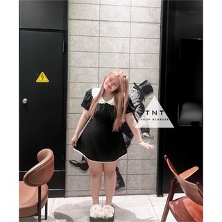 ĐẦM NGẮN FORM A PHỐI REN CỔ TRẮNG [TNT SHOP BIGSIZE 60KG 90KG]
