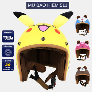 Nón bảo hiểm 3/4 Đầu Hình Thú Có Tai Cực Cute - kèm lưỡi trai