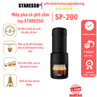 Máy pha cà phê cầm tay, máy pha cà phê mini STARESSO SP-200 Bản nâng cấp 2022- phukienotovagiadung