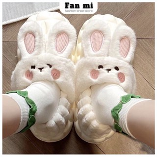 Dép Lông Hình Thỏ Đi Trong Nhà, Văn Phòng, Dạo Phố Cho Nữ Dễ Thương,Mùa Đông Ấm Áp Chống Trượt