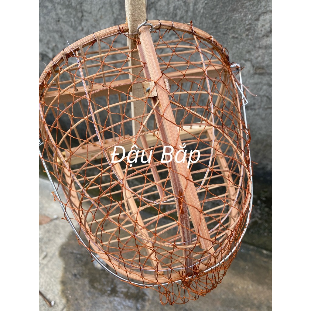 Lồng bẫy chào mào Lồng bẫy chim chào mào, Khuyên, Hút mật Đậu Bắp  chất liệu trúc già 1 mặt