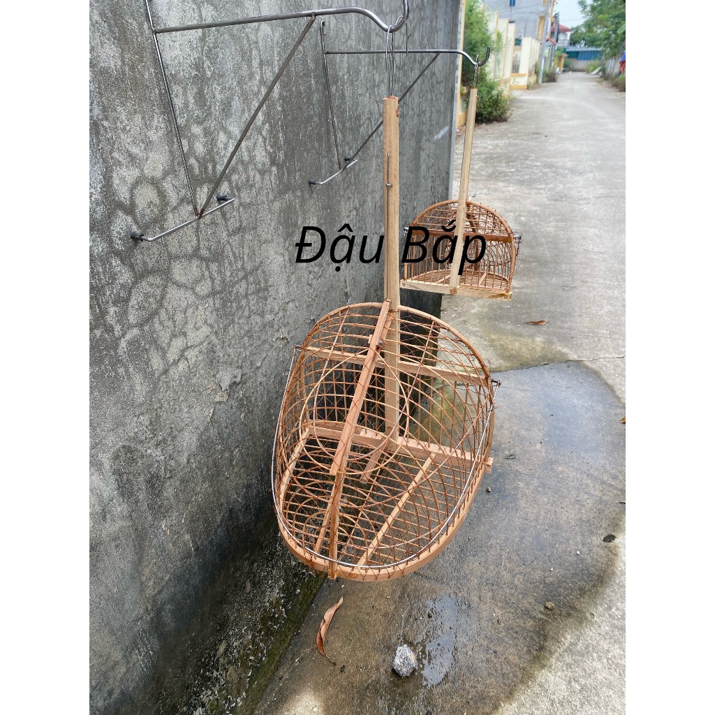 Lồng bẫy chào mào Lồng bẫy chim chào mào, Khuyên, Hút mật Đậu Bắp  chất liệu trúc già 1 mặt