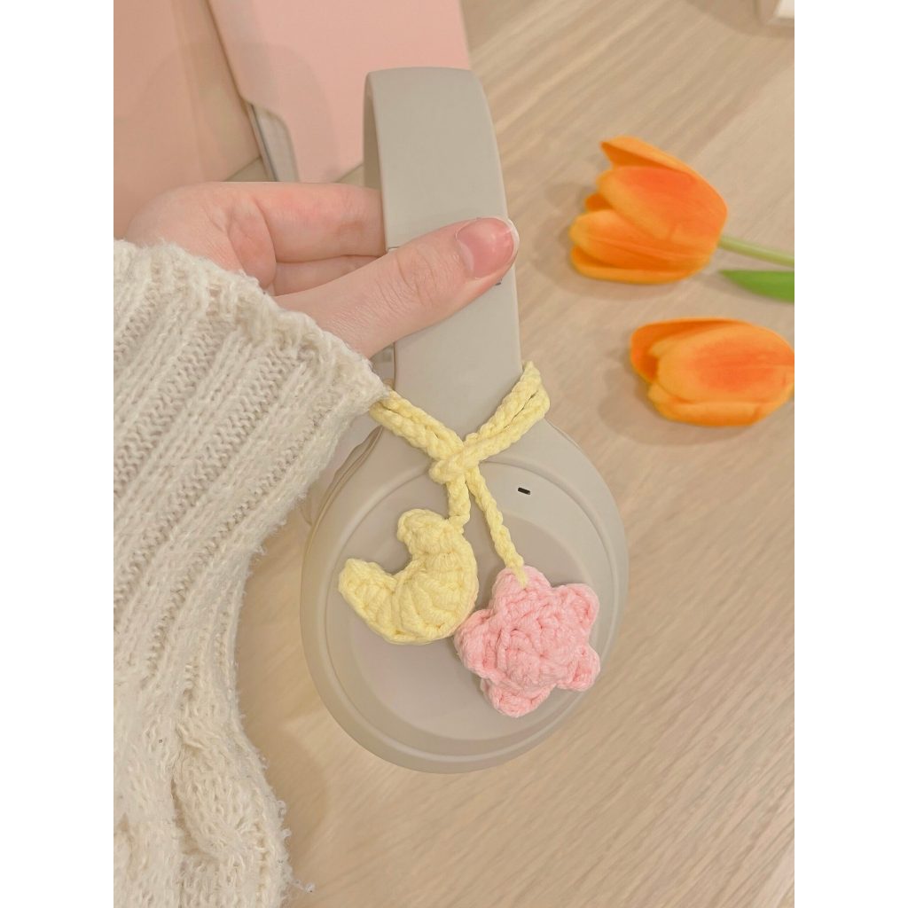 ⭐ Set ngôi sao mặt trăng bằng len móc handmade trang trí headphone, bookmark đánh dấu sách hoặc làm bag charm dễ thương⭐