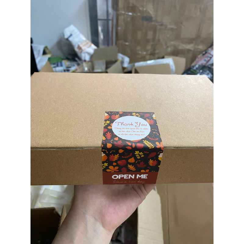 Tem dán sticker vintage chữ thank you cute dán trên túi giấy kraft đựng quà, hộp carton DCD07