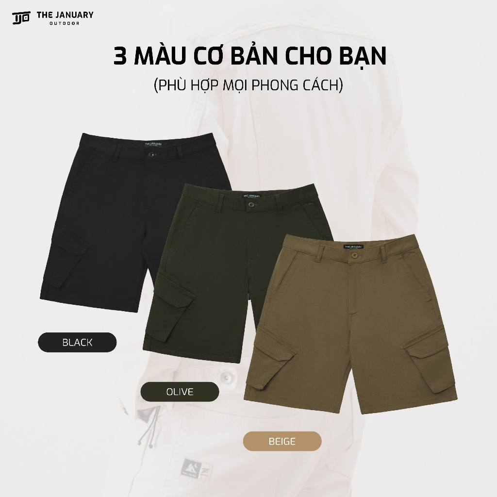 Quần shorts cargo nam TJO quần đùi túi hộp may chéo cách điệu năng động TERRAIN CARGO SHORTS TJO3SS6