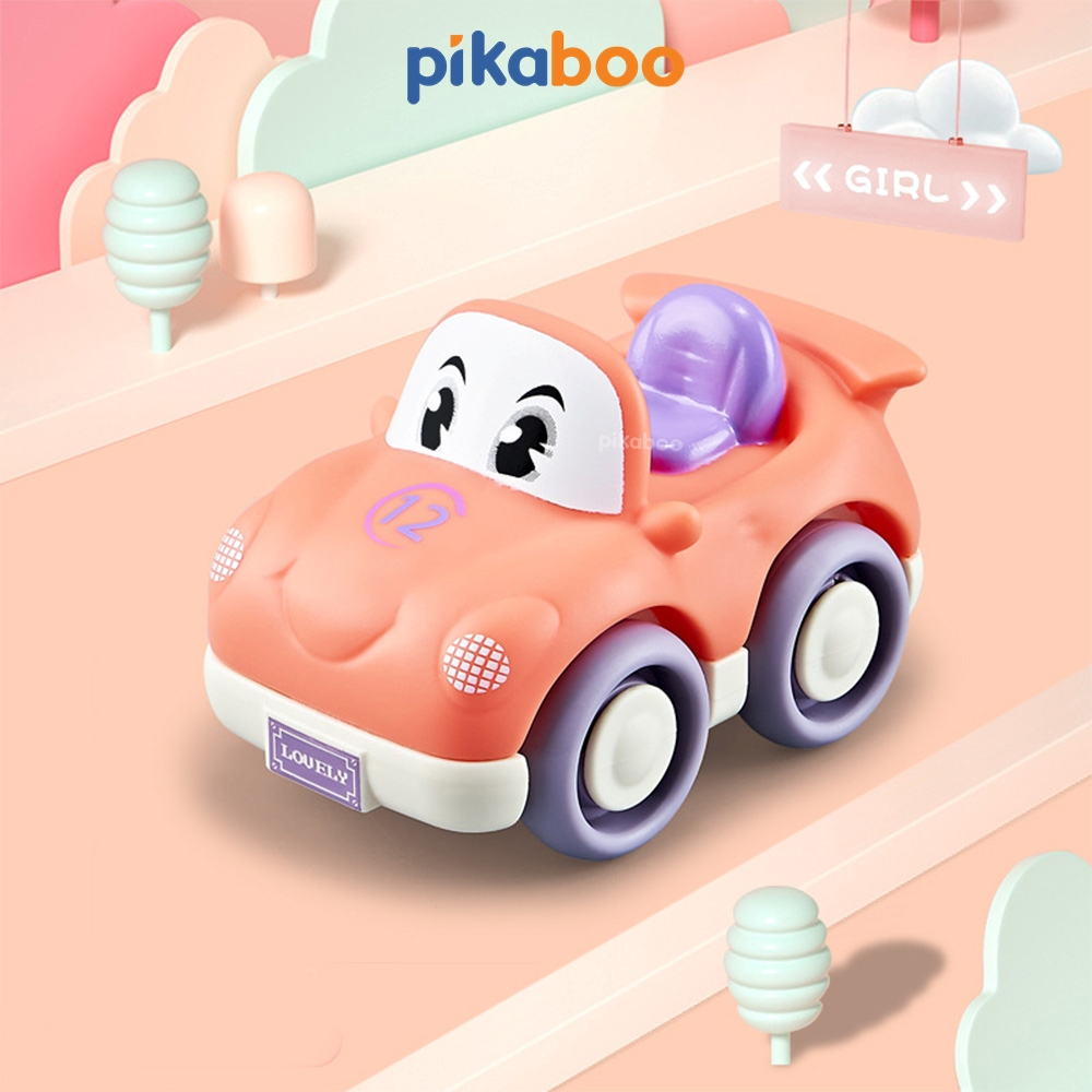 Đồ chơi ô tô xúc xắc Pikaboo mẫu mã đa dạng màu sắc phong phú giúp kích thích thị giác chất liệu nhựa an toàn