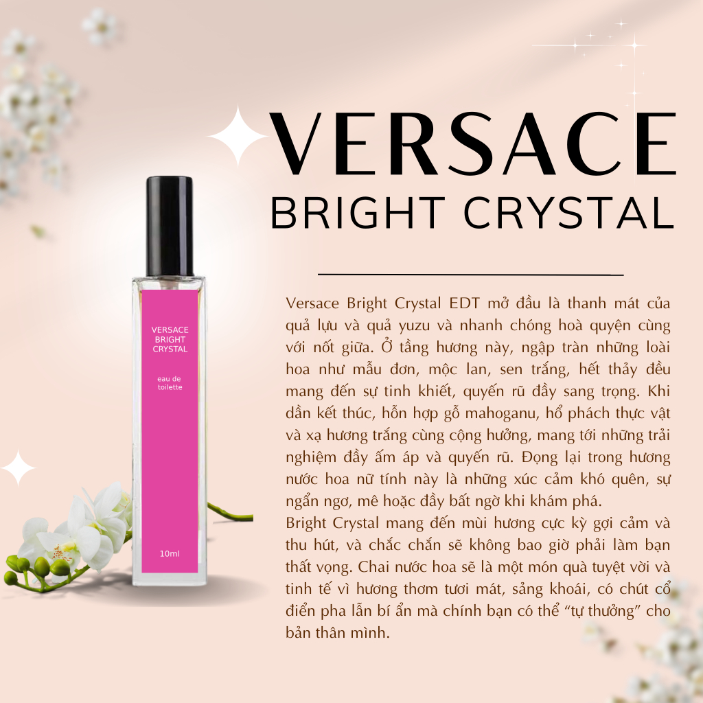 NON Versace Bright Crystal - Dành cho Nữ - Tươi mát, Tinh tế, Dễ thương