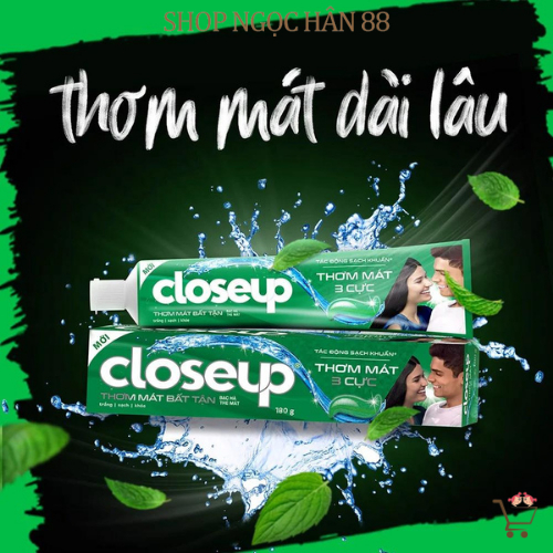 Kem đánh răng Closeup bạc hà/Băng Tuyết/ Detox Trắng Răng Than Hoạt Tính- Tuýp 180g