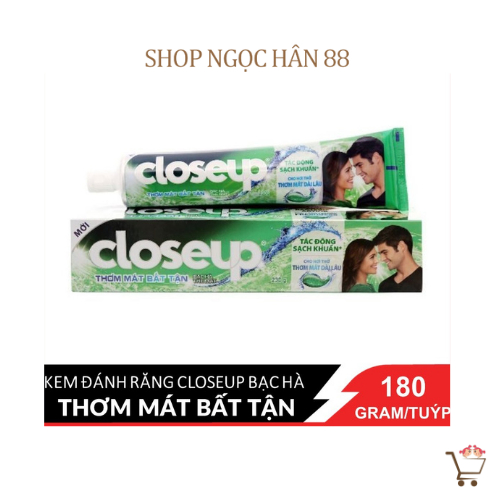 Kem đánh răng Closeup bạc hà/Băng Tuyết/ Detox Trắng Răng Than Hoạt Tính- Tuýp 180g
