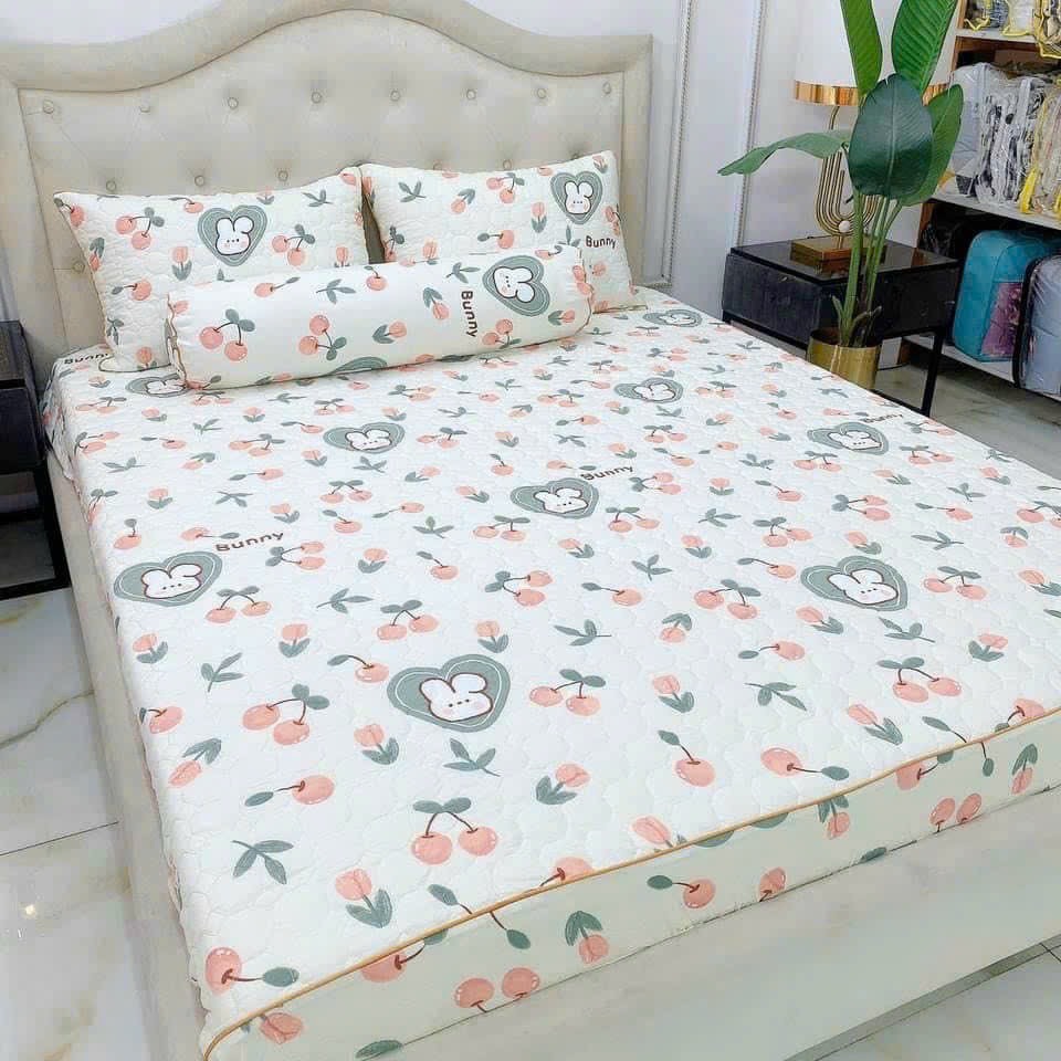 Bộ ga gối 3 Món Cotton đũi dệt bông xơ đậu nành ga gối trần bông đũi cotton, kèm 2 vỏ gối.