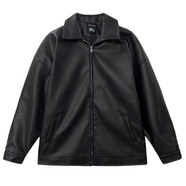Nude Zip Leather Jacket - Áo khoác da trơn có khoá kéo cổ bê chất lượng cao. Phong cách tối giản dễ phối đồ